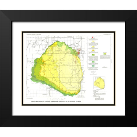 San Juan Basin New Mexico Colorado - USGS 1959 Black Modern Wood Framed Art Print with Double Matting by USGS