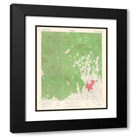 Silver City New Mexico Quad - USGS 1950 Black Modern Wood Framed Art Print with Double Matting by USGS
