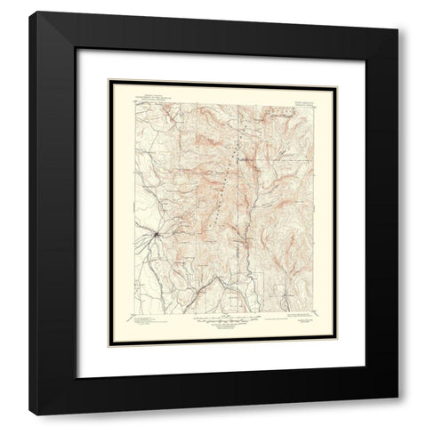 Santa Fe New Mexico Sheet - USGS 1948 Black Modern Wood Framed Art Print with Double Matting by USGS