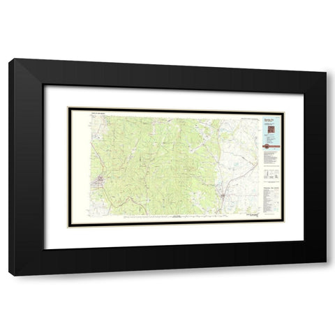 Santa Fe New Mexico Quad - USGS 1983 Black Modern Wood Framed Art Print with Double Matting by USGS