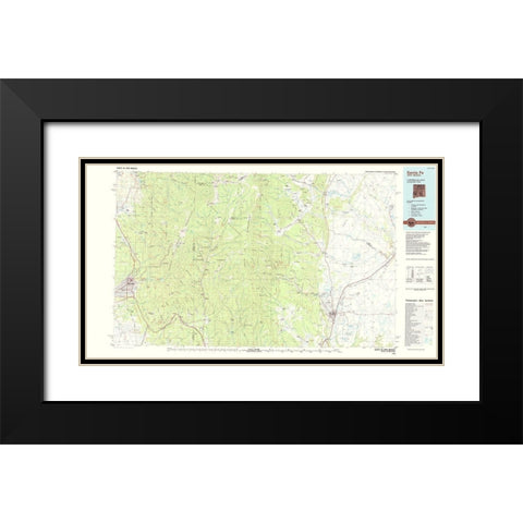 Santa Fe New Mexico Quad - USGS 1983 Black Modern Wood Framed Art Print with Double Matting by USGS