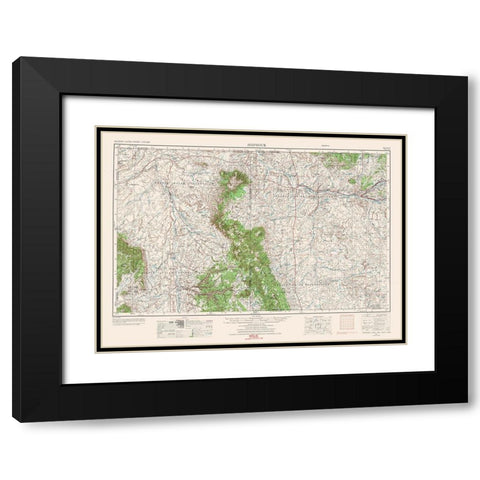 Shiprock New Mexico Quad - USGS 1954 Black Modern Wood Framed Art Print with Double Matting by USGS