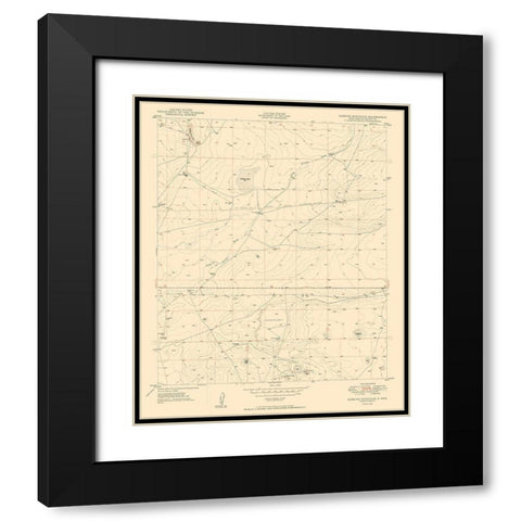 Sardine Mountain New Mexico Quad - USGS 1949 Black Modern Wood Framed Art Print with Double Matting by USGS