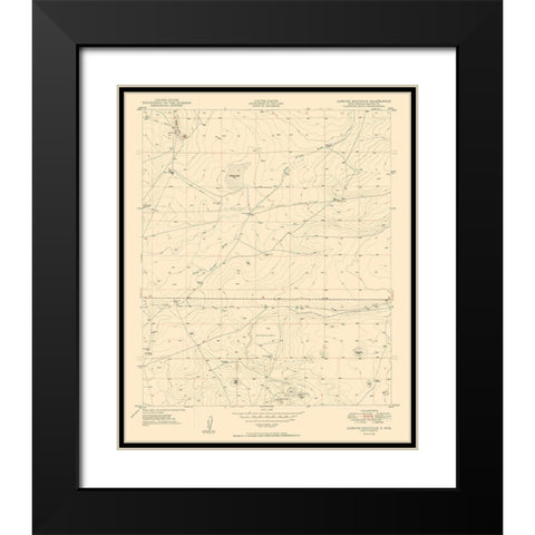 Sardine Mountain New Mexico Quad - USGS 1949 Black Modern Wood Framed Art Print with Double Matting by USGS