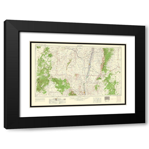 Socorro New Mexico Quad - USGS 1962 Black Modern Wood Framed Art Print with Double Matting by USGS