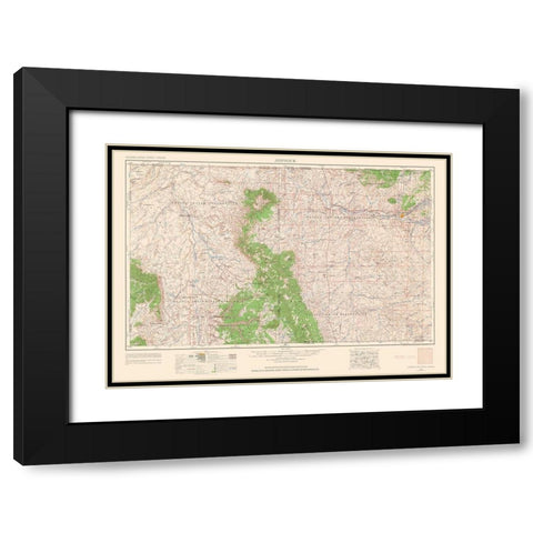 Shiprock New Mexico Quad - USGS 1963 Black Modern Wood Framed Art Print with Double Matting by USGS