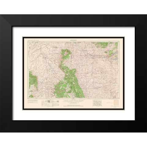 Shiprock New Mexico Quad - USGS 1963 Black Modern Wood Framed Art Print with Double Matting by USGS