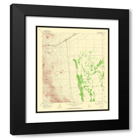 Steins New Mexico Quad - USGS 1965 Black Modern Wood Framed Art Print with Double Matting by USGS