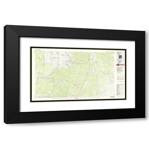 Taos New Mexico Quad - USGS 1983 Black Modern Wood Framed Art Print with Double Matting by USGS