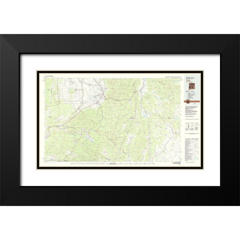 Taos New Mexico Quad - USGS 1983 Black Modern Wood Framed Art Print with Double Matting by USGS