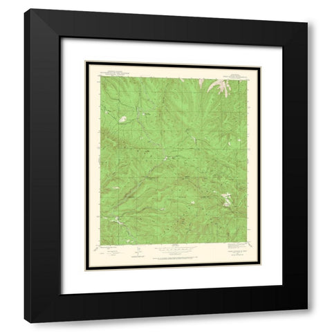 Twin Sisters New Mexico Quad - USGS 1947 Black Modern Wood Framed Art Print with Double Matting by USGS