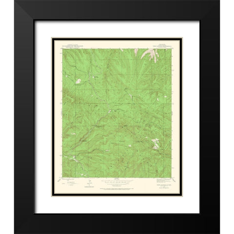 Twin Sisters New Mexico Quad - USGS 1947 Black Modern Wood Framed Art Print with Double Matting by USGS