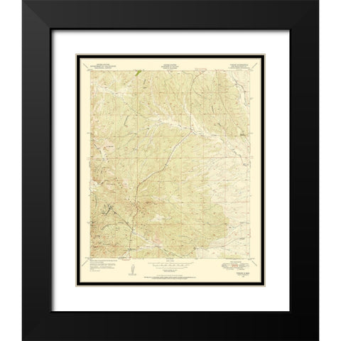 Tyrone New Mexico Quad - USGS 1950 Black Modern Wood Framed Art Print with Double Matting by USGS