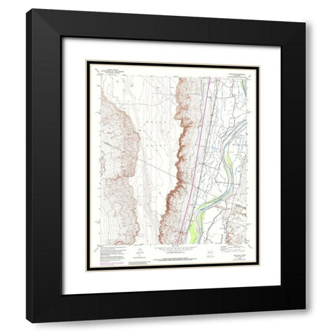 Veguita New Mexico Quad - USGS 1952 Black Modern Wood Framed Art Print with Double Matting by USGS