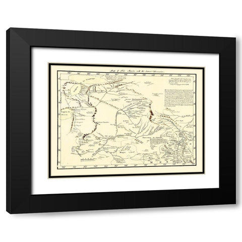 New Mexico Territory - de Miera y Pacheco 1778 Black Modern Wood Framed Art Print with Double Matting by de Miera y Pacheco