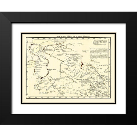 New Mexico Territory - de Miera y Pacheco 1778 Black Modern Wood Framed Art Print with Double Matting by de Miera y Pacheco