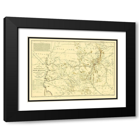 New Mexico Territory New Mexico Arizona Black Modern Wood Framed Art Print with Double Matting by Dougal