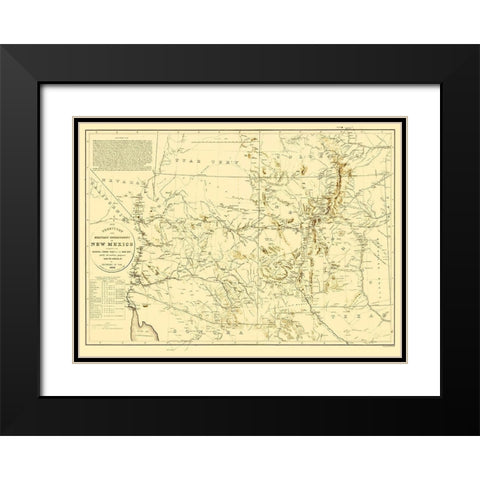 New Mexico Territory New Mexico Arizona Black Modern Wood Framed Art Print with Double Matting by Dougal