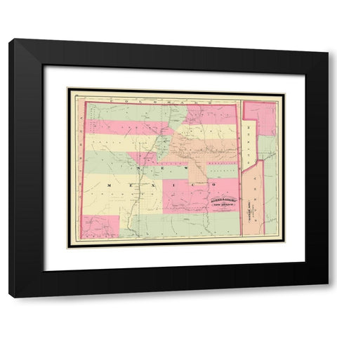 New Mexico - Asher 1874 Black Modern Wood Framed Art Print with Double Matting by Asher