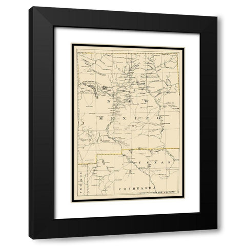 New Mexico - Holdredge 1866 Black Modern Wood Framed Art Print with Double Matting by Holdredge