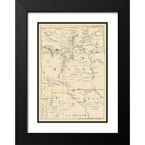 New Mexico - Holdredge 1866 Black Modern Wood Framed Art Print with Double Matting by Holdredge