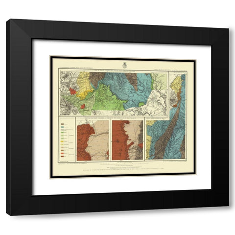 New Mexico Colorado Sheet - US Army 1886 Black Modern Wood Framed Art Print with Double Matting by US Army