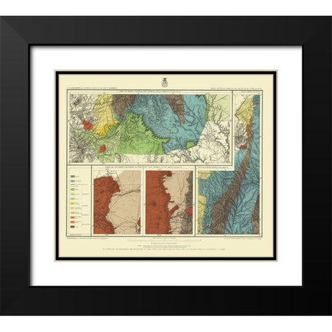 New Mexico Colorado Sheet - US Army 1886 Black Modern Wood Framed Art Print with Double Matting by US Army