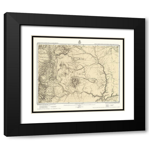 New Mexico North New Mexico Sheet - US Army 1877 Black Modern Wood Framed Art Print with Double Matting by US Army