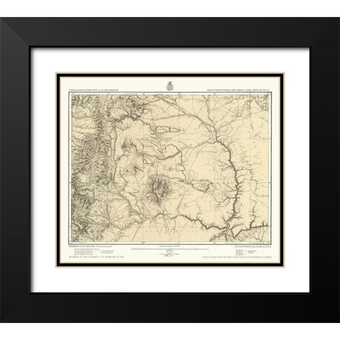 New Mexico North New Mexico Sheet - US Army 1877 Black Modern Wood Framed Art Print with Double Matting by US Army