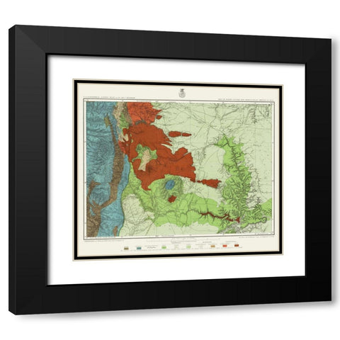 New Mexico North New Mexico Sheet - US Army 1881 Black Modern Wood Framed Art Print with Double Matting by US Army