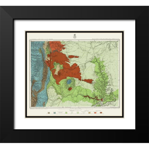 New Mexico North New Mexico Sheet - US Army 1881 Black Modern Wood Framed Art Print with Double Matting by US Army