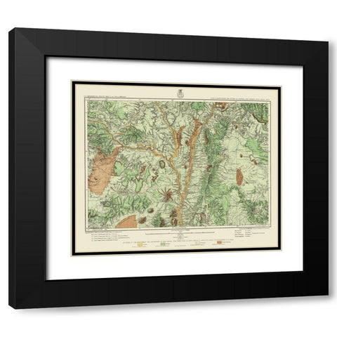 Central New Mexico Land Classification Sheet Black Modern Wood Framed Art Print with Double Matting by US Army