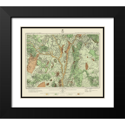 Central New Mexico Land Classification Sheet Black Modern Wood Framed Art Print with Double Matting by US Army