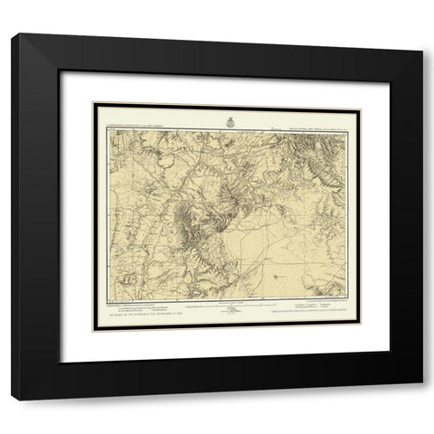 New Mexico Central New Mexico Sheet - US Army 1877 Black Modern Wood Framed Art Print with Double Matting by US Army