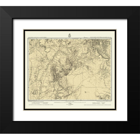 New Mexico Central New Mexico Sheet - US Army 1877 Black Modern Wood Framed Art Print with Double Matting by US Army