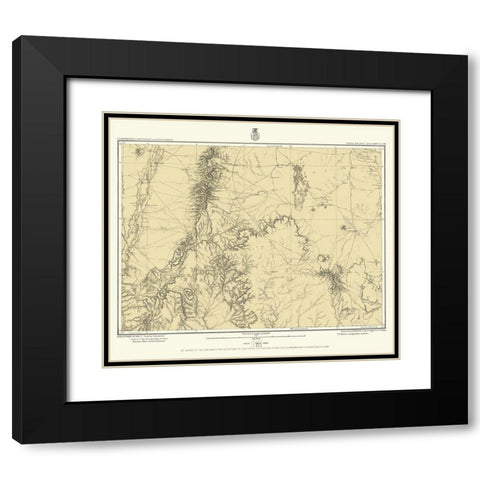 New Mexico Central New Mexico Sheet - US Army 1877 Black Modern Wood Framed Art Print with Double Matting by US Army