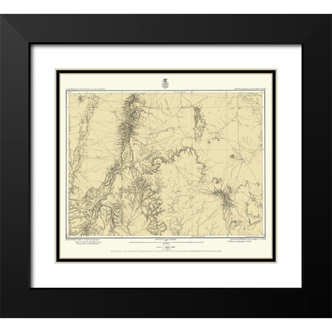 New Mexico Central New Mexico Sheet - US Army 1877 Black Modern Wood Framed Art Print with Double Matting by US Army