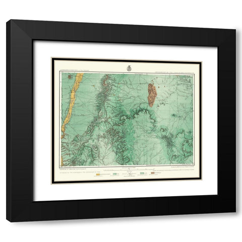 Central New Mexico Land Classification Sheet Black Modern Wood Framed Art Print with Double Matting by US Army