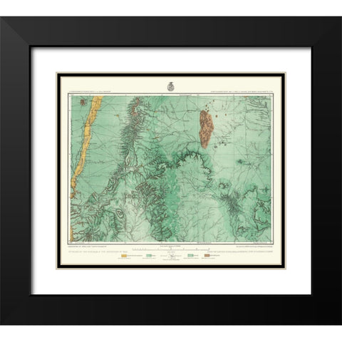 Central New Mexico Land Classification Sheet Black Modern Wood Framed Art Print with Double Matting by US Army