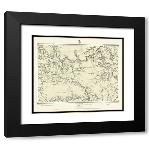 New Mexico Central New Mexico Sheet - US Army 1877 Black Modern Wood Framed Art Print with Double Matting by US Army