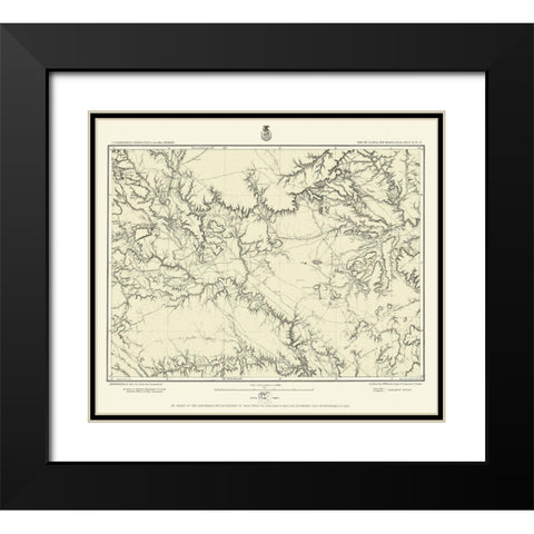 New Mexico Central New Mexico Sheet - US Army 1877 Black Modern Wood Framed Art Print with Double Matting by US Army