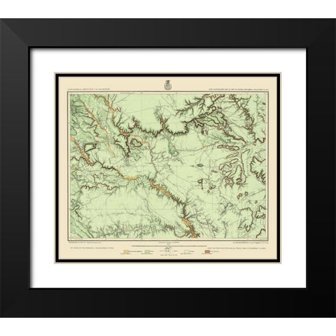 Central New Mexico Land Classification Sheet Black Modern Wood Framed Art Print with Double Matting by US Army