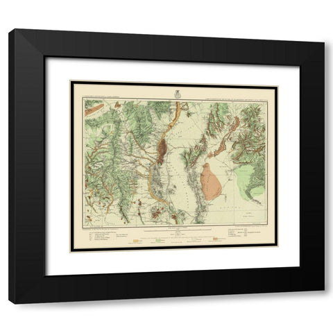 Southwest New Mexico Land Classification Sheet Black Modern Wood Framed Art Print with Double Matting by USGS