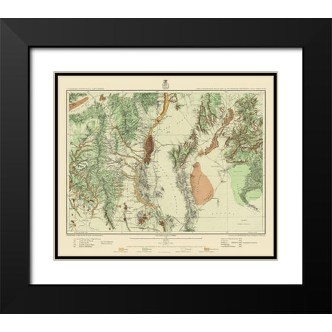 Southwest New Mexico Land Classification Sheet Black Modern Wood Framed Art Print with Double Matting by USGS