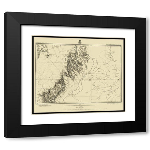 New Mexico 1 of 2 Sheet - US Army 1877 Black Modern Wood Framed Art Print with Double Matting by US Army