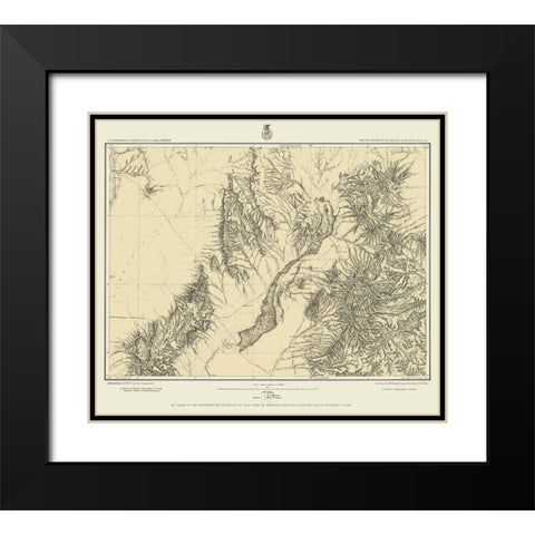 New Mexico 2 of 2 Sheet - US Army 1877 Black Modern Wood Framed Art Print with Double Matting by US Army