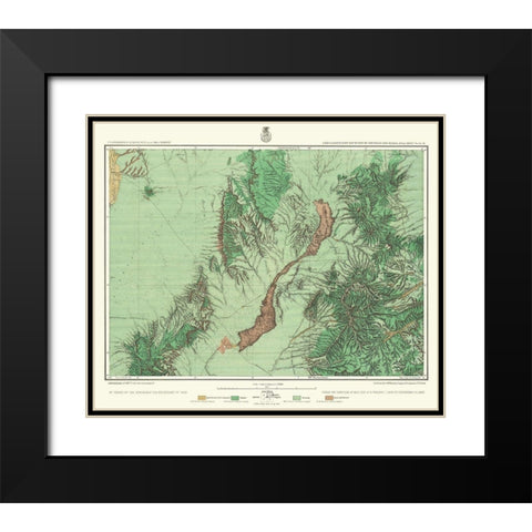South New Mexico Land Classification Sheet Black Modern Wood Framed Art Print with Double Matting by US Army