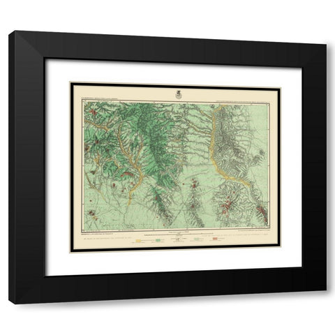 Southwest New Mexico Land Classification Sheet Black Modern Wood Framed Art Print with Double Matting by USGS