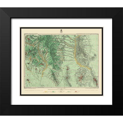 Southwest New Mexico Land Classification Sheet Black Modern Wood Framed Art Print with Double Matting by USGS