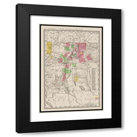 New Mexico - Rand McNally 1897 Black Modern Wood Framed Art Print with Double Matting by Rand McNally